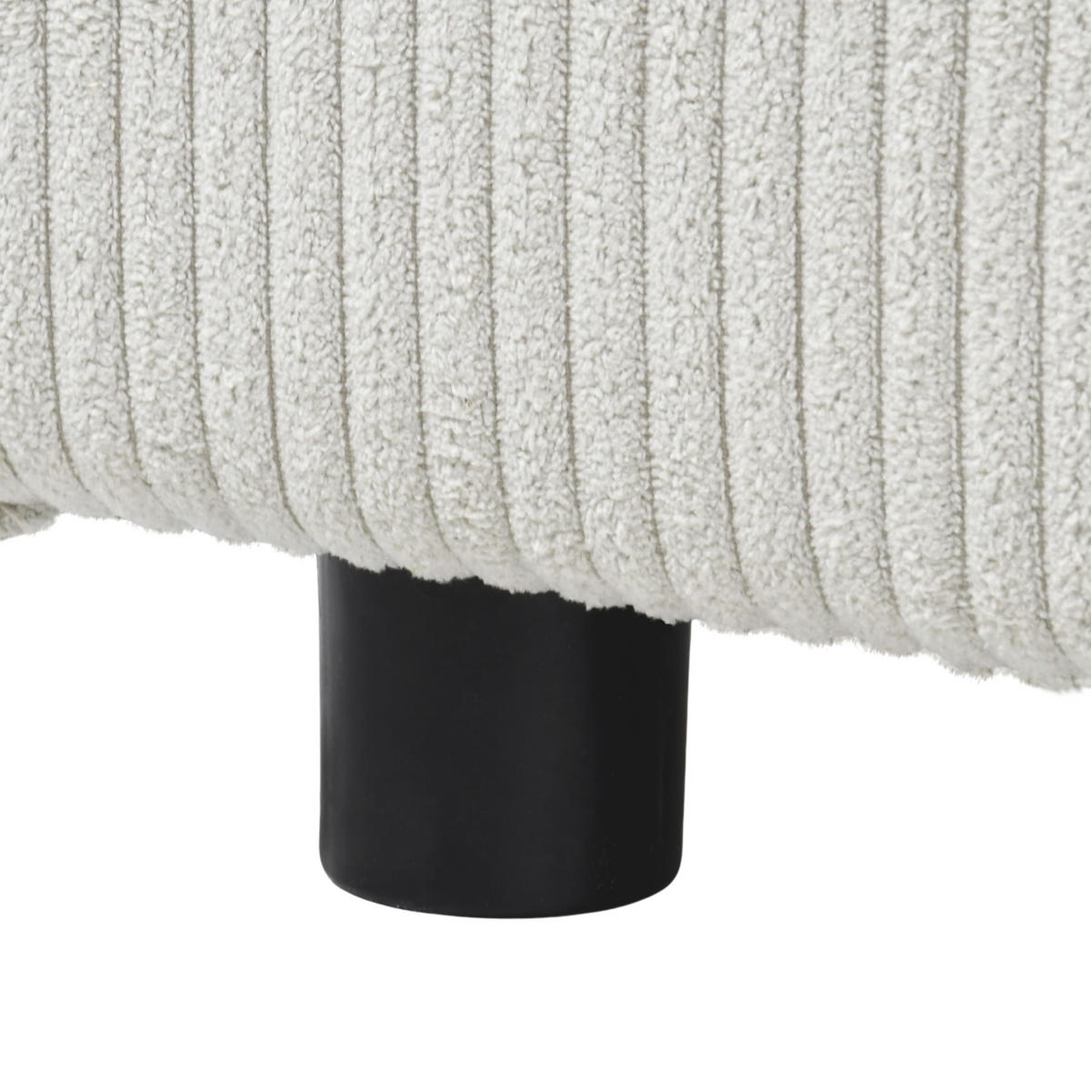 ECKSCHLAFSOFA Neapol mit Bettkasten, 255 cm, Cord-Stoff, Beige - Beige/Schwarz, Textil (256/148cm) - Beautysofa