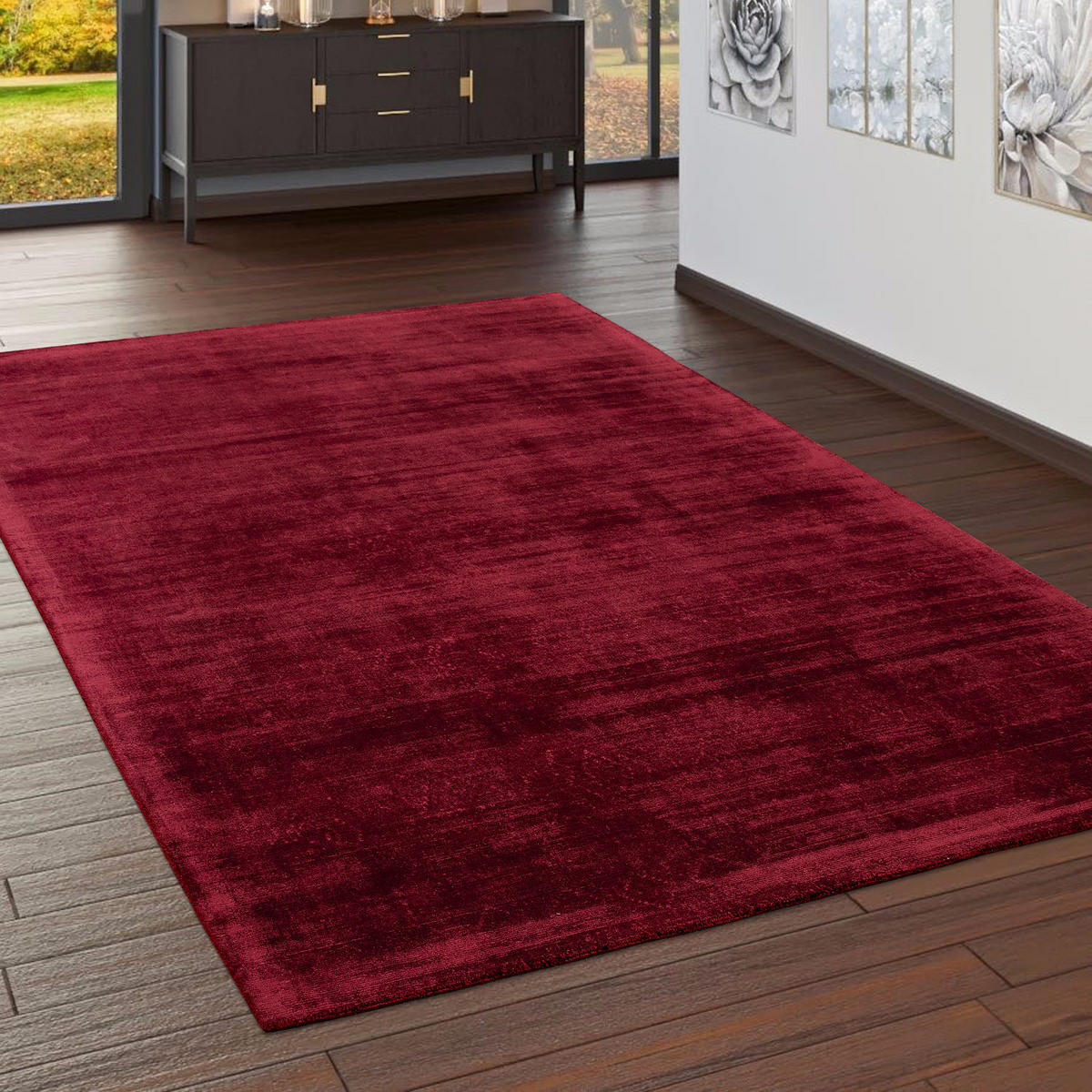 HOCHFLORTEPPICH 80/150 cm Glori 330 - Weinrot, Textil (80/150cm) - Paco Home