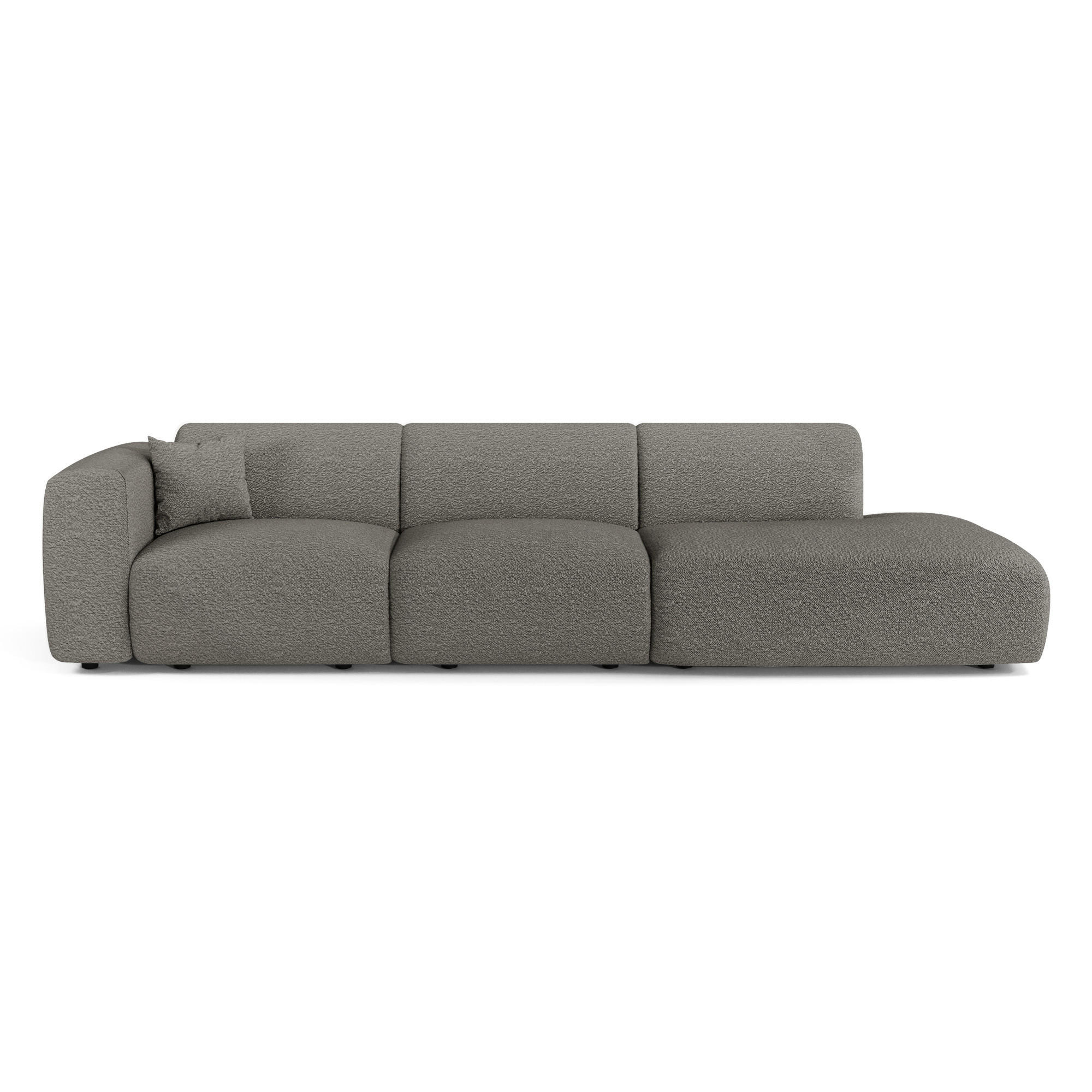 SOFA 5-Sitzer Bouclé-Stoff Graphitgrau 310cm - Graphitfarben/Grau, Textil (310/73/96cm) - Sia Home