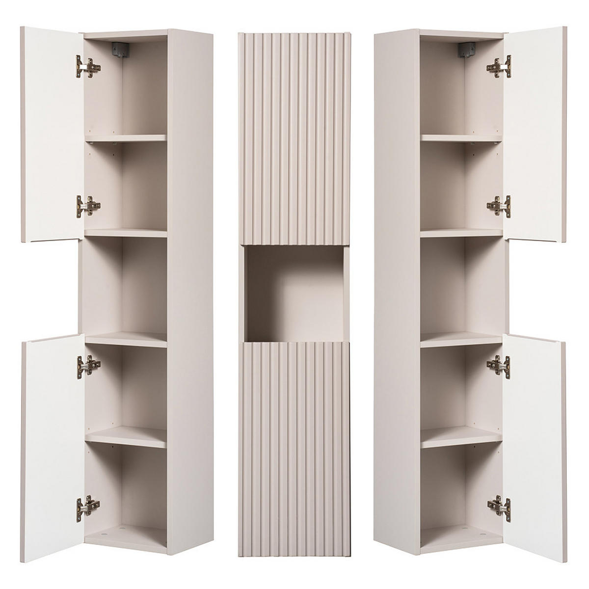 BADMÖBEL-SET 5-TLG. Newport-56 - Beige, Holzwerkstoff (180/200/40cm) - Lomado