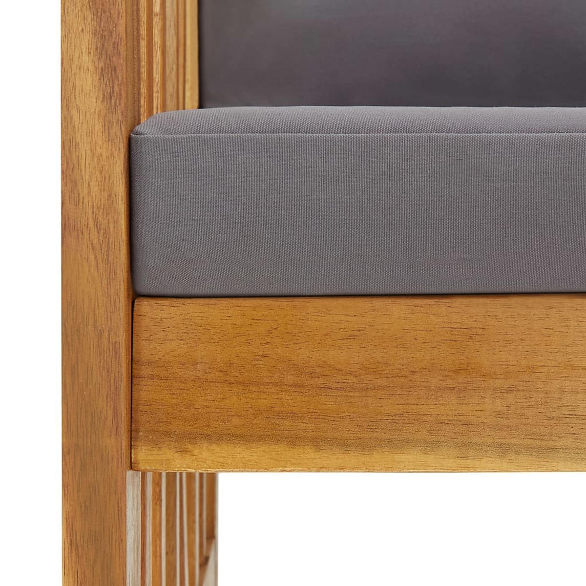 GARTEN-LOUNGE-SET 4-teilig Mit Auflagen Massivholz Akazie - Dunkelgrau, Holz/Textil - vidaXL