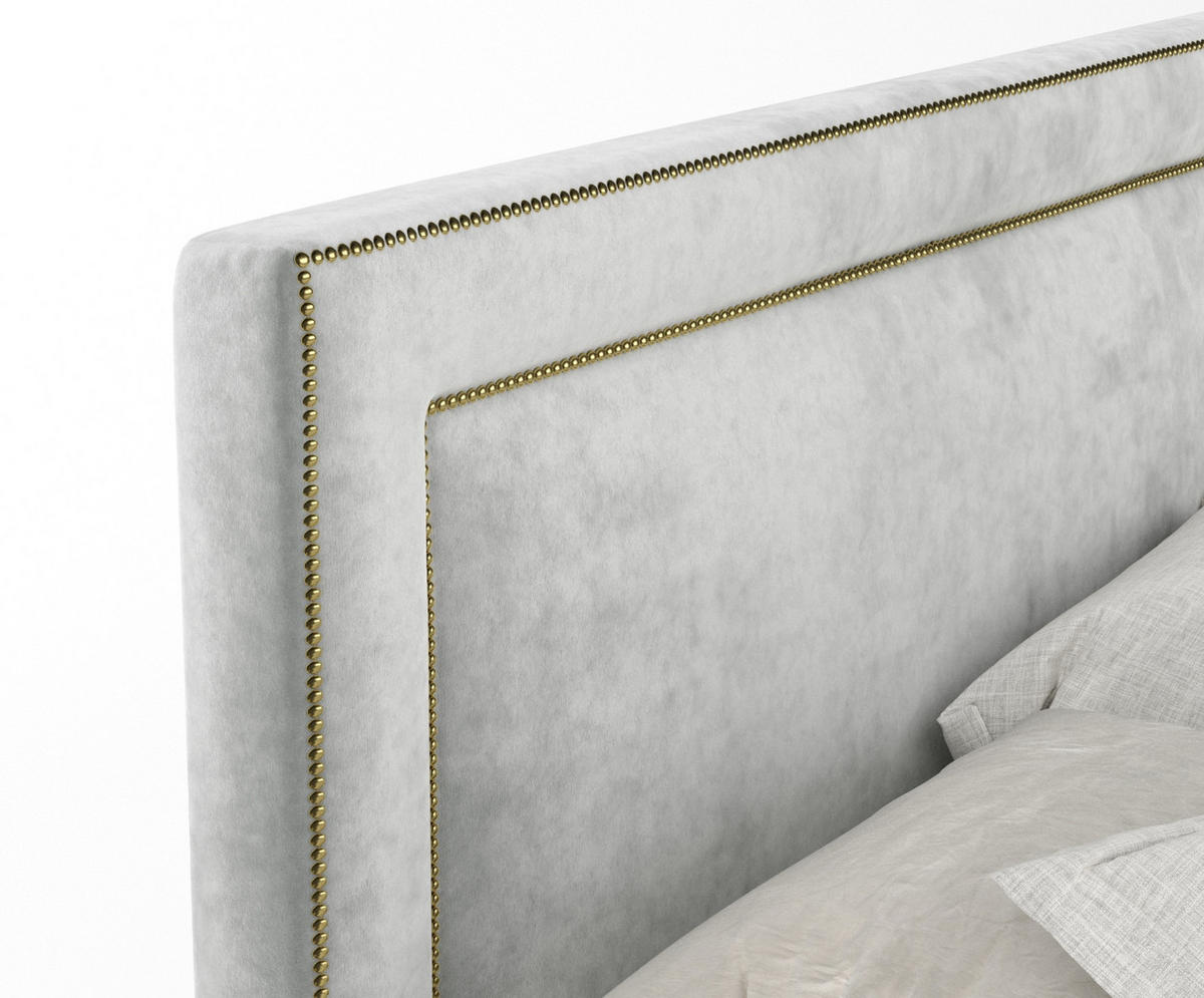 BOXSPRINGBETT Luxora Hellgrau 200/200 cm - Hellgrau/Schwarz, Holz/Holzwerkstoff (200/200cm) - Maison de Reve