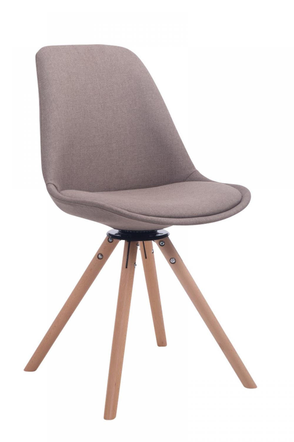 BESUCHERSTUHL Stoff taupe - Taupe/Eukalyptusholzfarben, Holz/Textil (48/84/56cm) - CLP