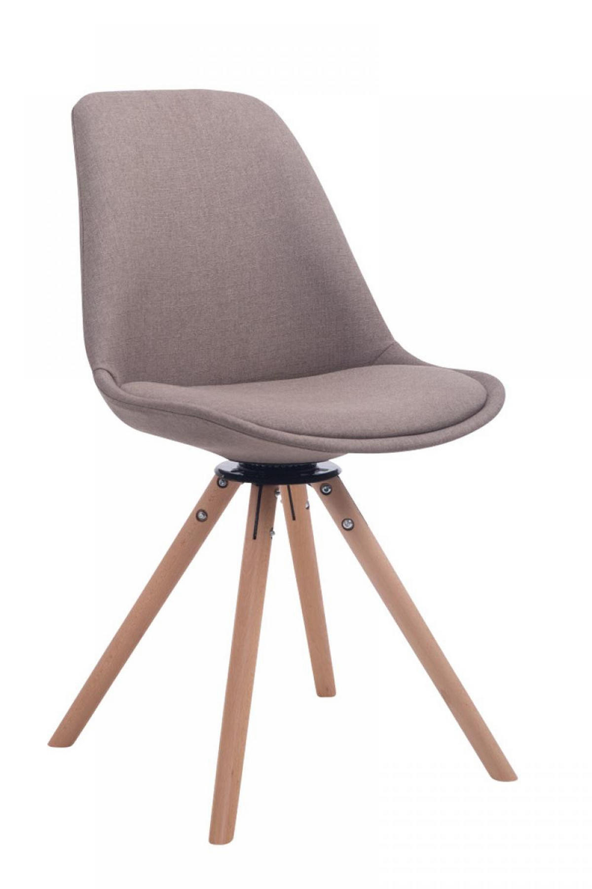 BESUCHERSTUHL Stoff taupe - Taupe/Eukalyptusholzfarben, Holz/Textil (48/84/56cm) - CLP