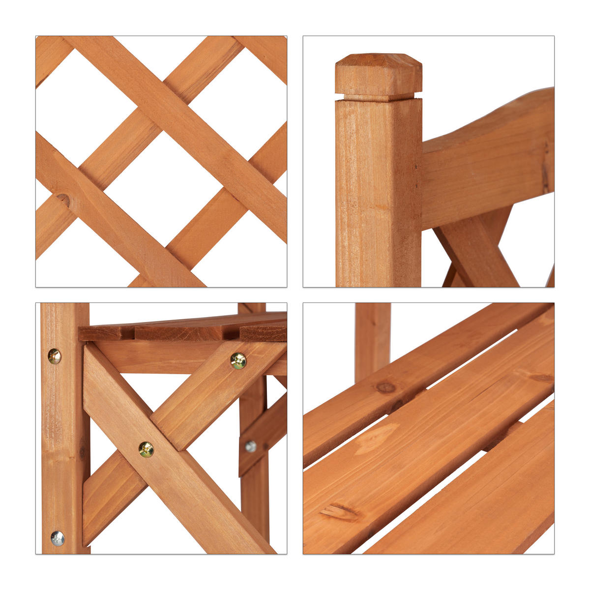 BLUMENTREPPE - Hellbraun, Holz (61/109.5/40cm) - Relaxdays