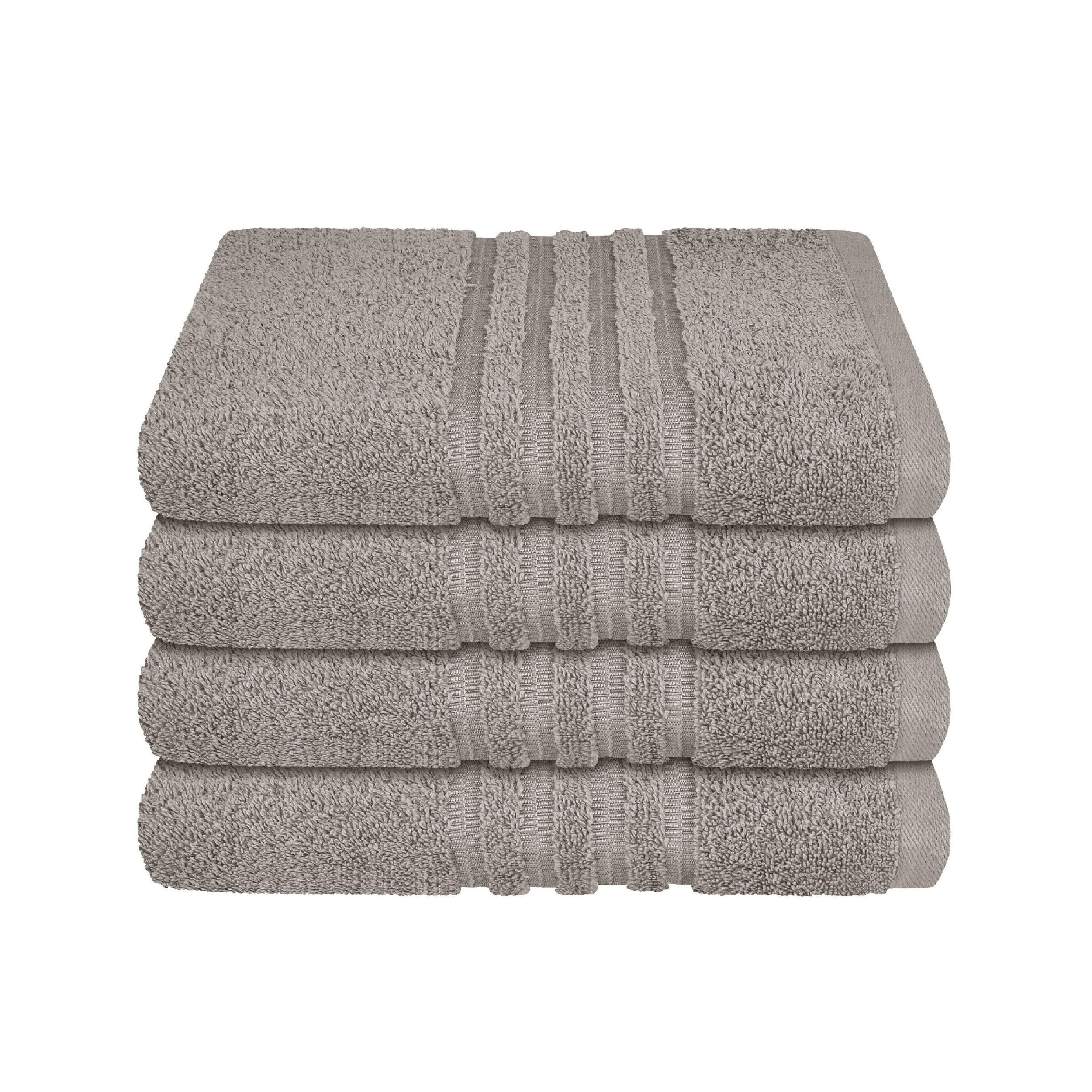 HANDTUCHSET Milano - 4-teilig - 50x100 cm - Hellgrau - Hellgrau, Textil (50/100cm) - SCHIESSER