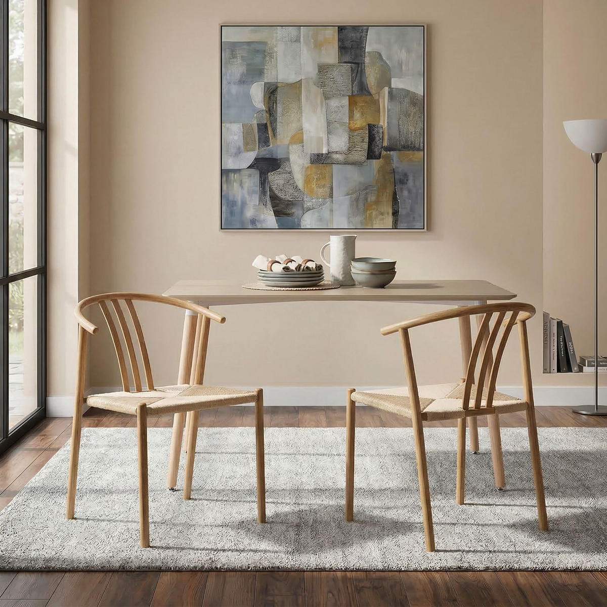 ESSZIMMERSTÜHLE AVA 2er-Set hellbraun - Hellbraun, Textil/Metall (52/75/56cm) - IDIMEX