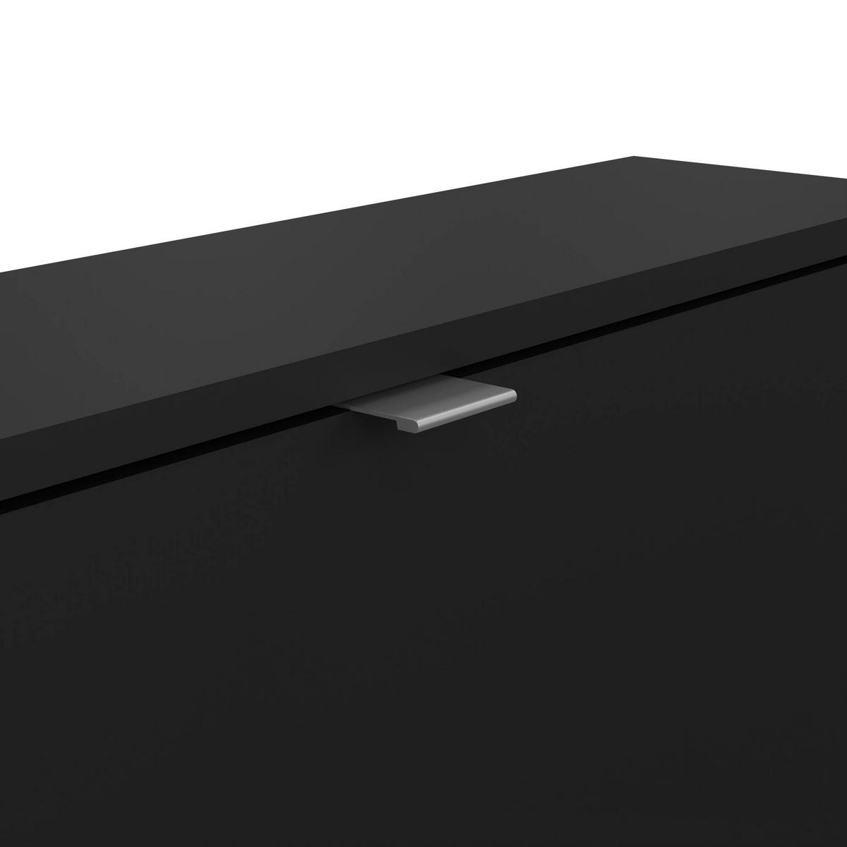 SCHUHSCHRANK Schwarz 16.55/70.3/85.2 cm - Schwarz, Holzwerkstoff (70.3/85.2/16.55cm) - DMORA