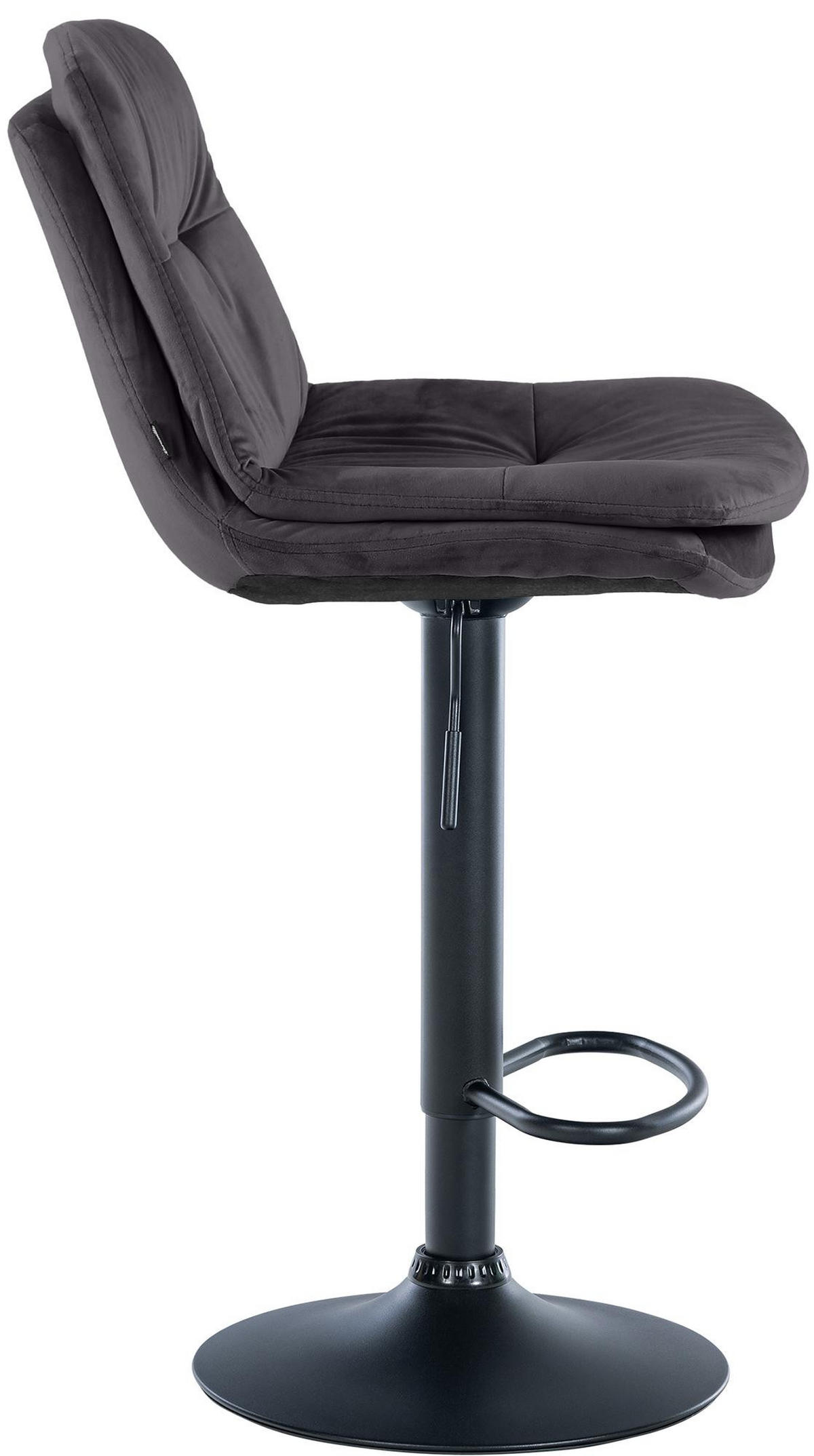 BARHOCKER Samt schwarz - Schwarz, Textil (46/94/54cm) - CLP