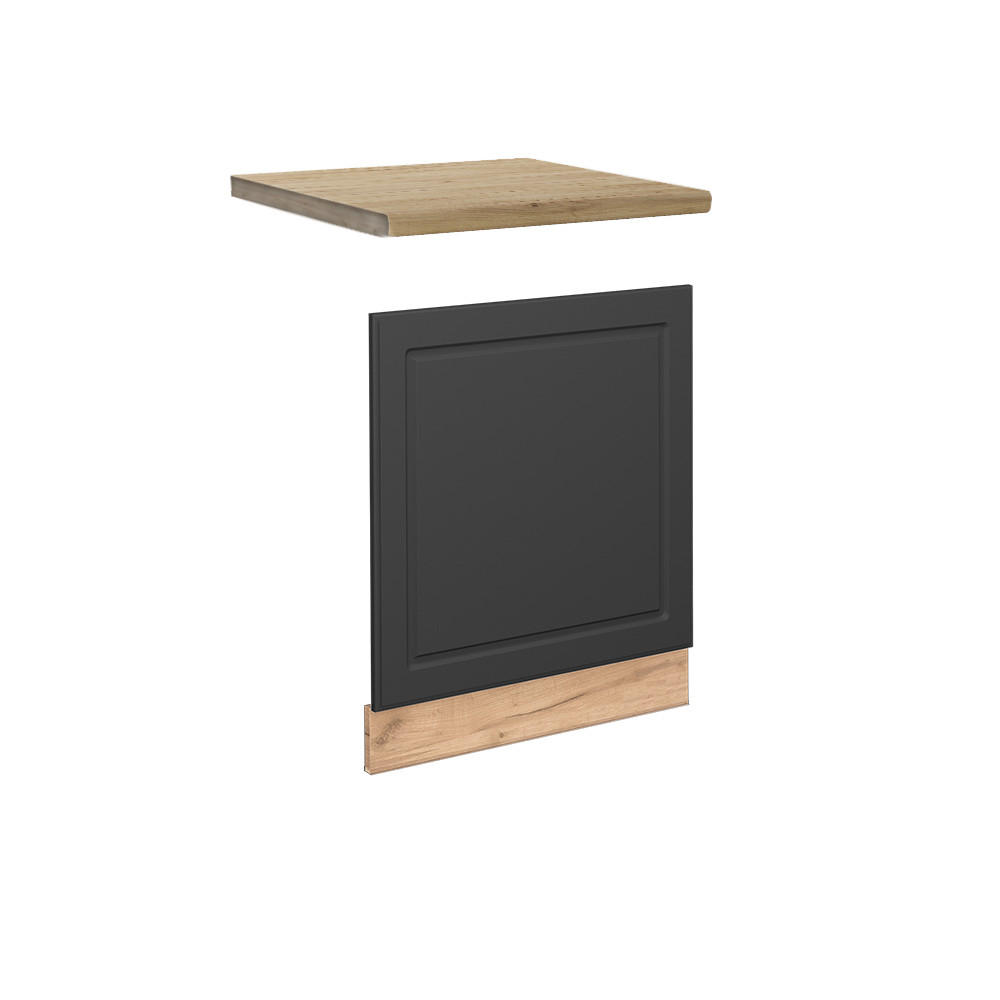 FRONTPANEL Fame-Line Antracit guld 60 cm , AP Oak Antracit, Honungsek 67.4/60/60 cm