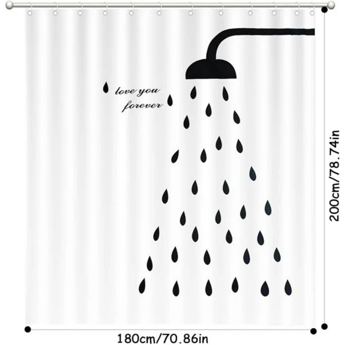 DUSCHVORHANG Polyester schimmelresistent wasserdicht waschbar Badezimmer mit Haken - Weiß, Textil (180/200cm) - MCBOSON