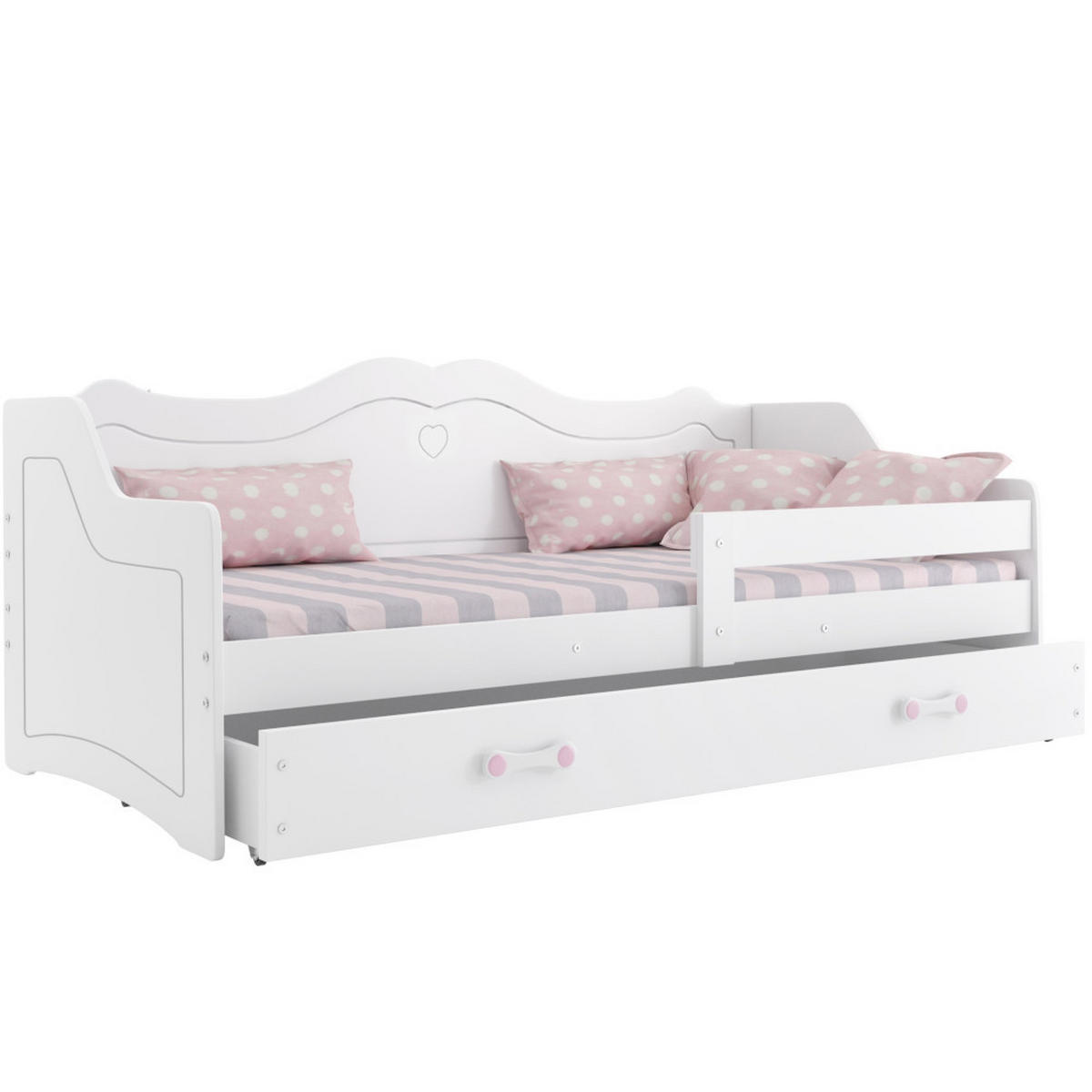 KINDERBETT Julia 160x80cm mit Schublade und Lattenrost - Weiß, Holzwerkstoff (80/160cm) - Interbeds