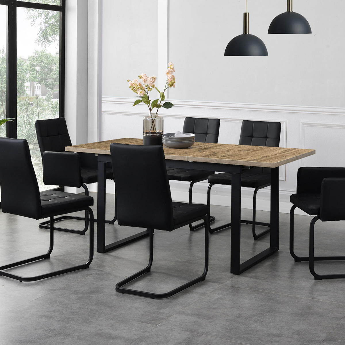ESSTISCH ANNA 120-160/80/76 cm Eiche - Eichefarben, Holz (80/120/76cm) - B&D Home