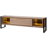 LOWBOARD Akazie / Altholz 220x40x60 natur lackiert DENVER #117 - Naturfarben, Holz (220/60/40cm) - Massivmoebel24