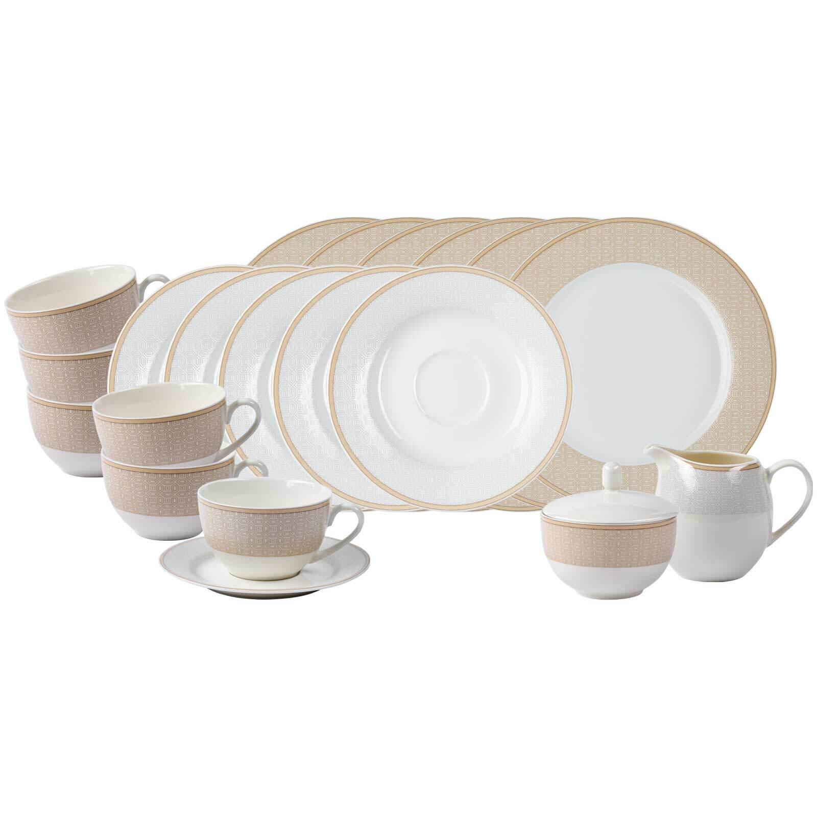 KAFFEESERVICE Geo beige 20er Set - Beige, Keramik (2/2/2cm) - Ritzenhoff Breker
