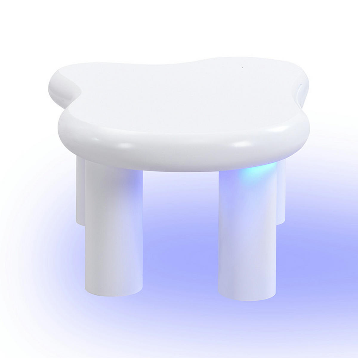 COUCHTISCH aus MDF 98x65,5x40 cm in Weiß mit LED-Beleuchtung & Schublade - Weiß, Holzwerkstoff (98/65.5/40cm) - Modfu
