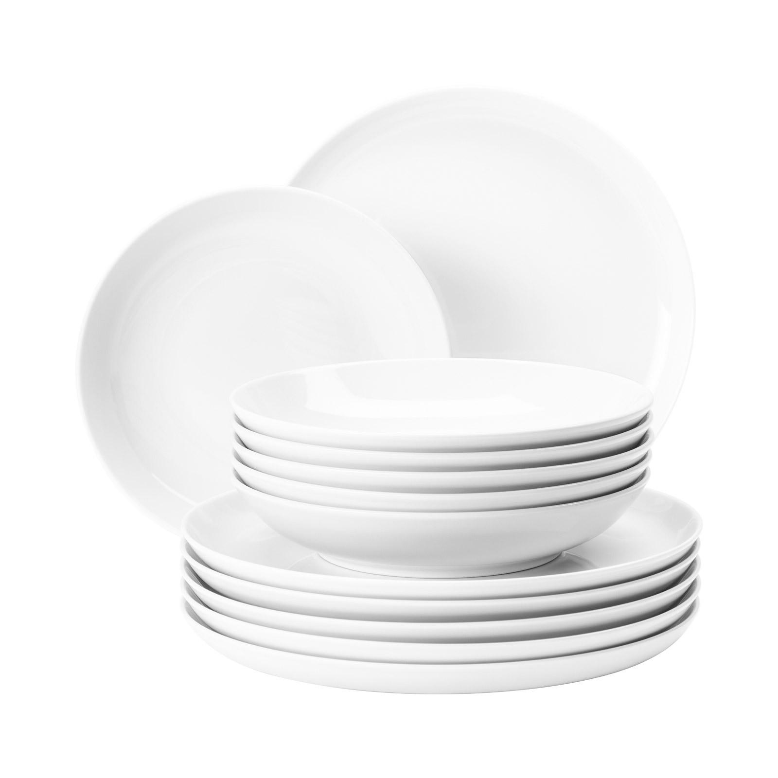 TAFELSERVICE Lido Weiß weiß 12er Set - Weiß, Keramik (32.3/23.5/32.3cm) - Seltmann Weiden