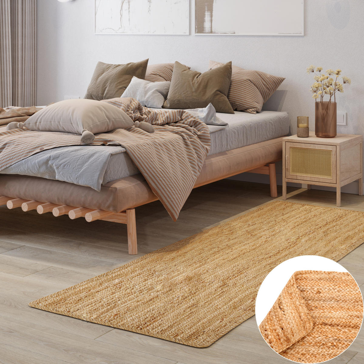 JUTETEPPICH Nitin natur 200/80 cm - Naturfarben, Naturmaterialien (80/200cm) - My-Rug