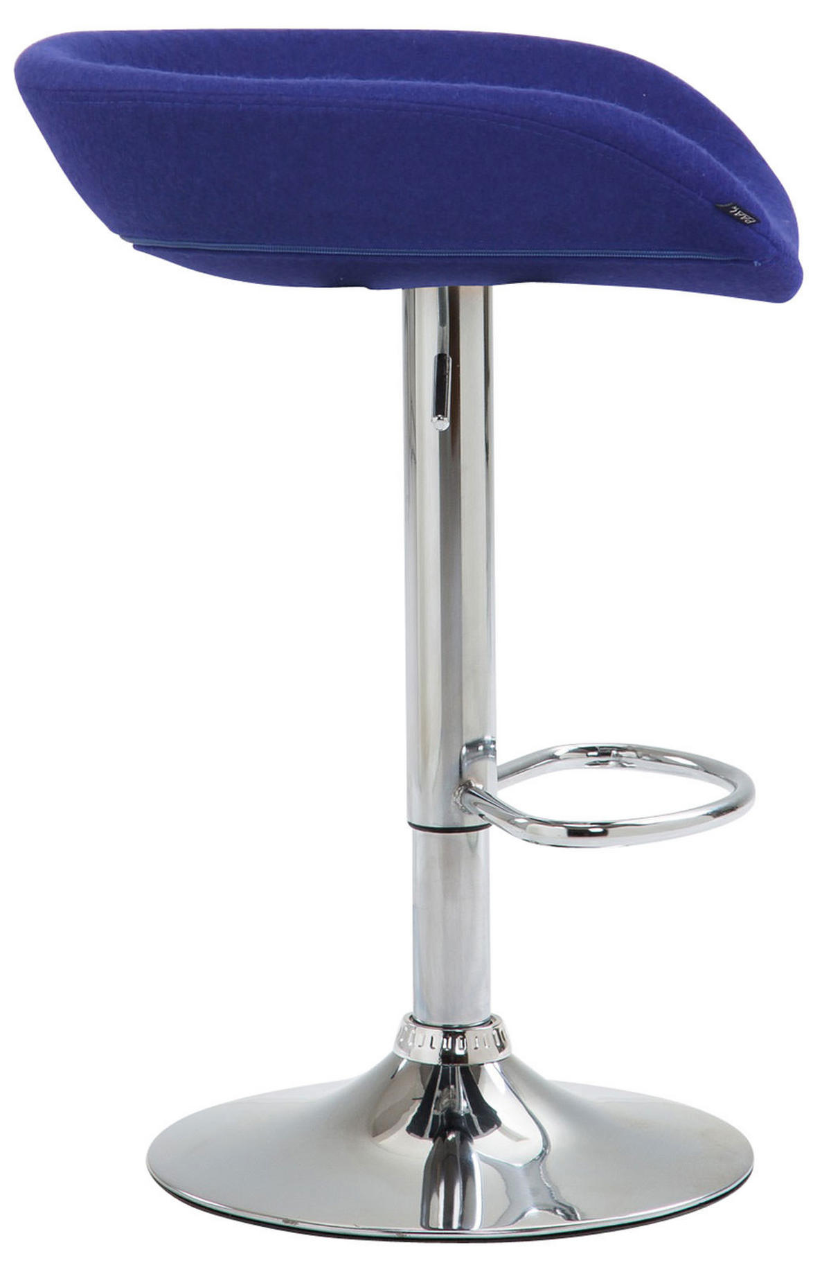 BARHOCKER Filz blau - Chromfarben/Blau, Textil/Metall (52/67/43cm) - CLP