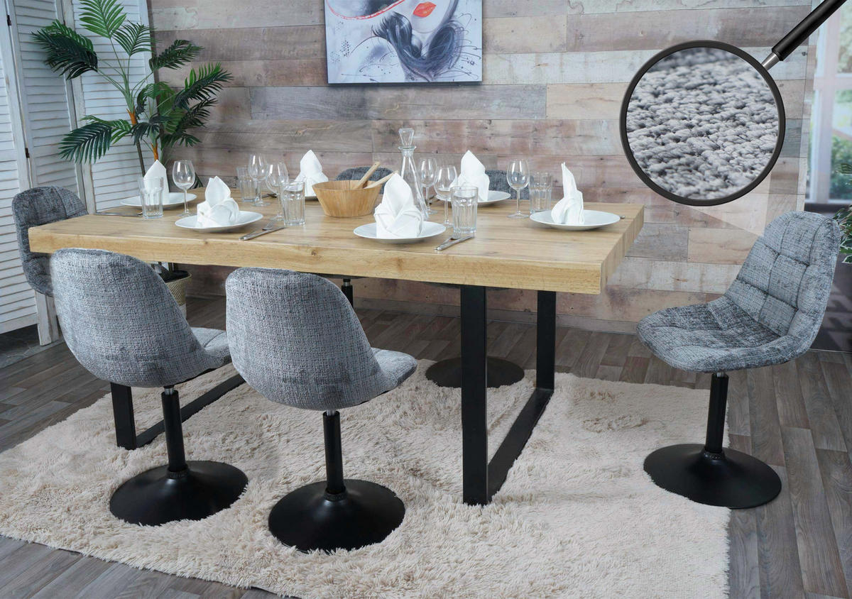 ESSZIMMERSTUHL Grau 6er-Set - Dunkelgrau/Grau, Textil (47/83/43cm) - MCW