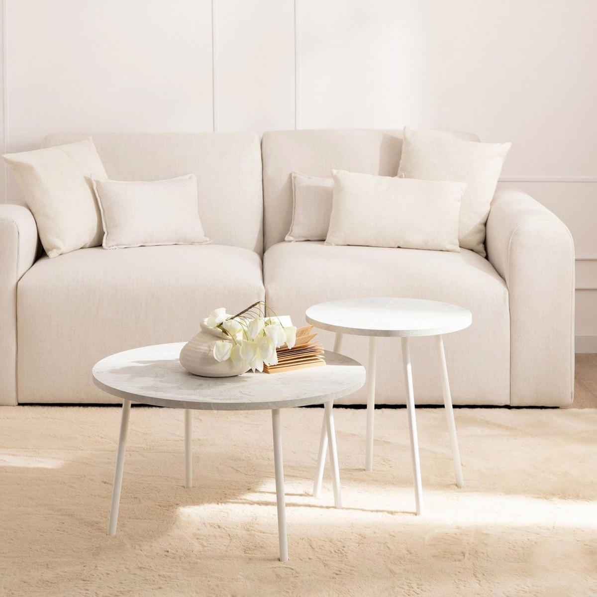 BEISTELLTISCH Siena Weiß 45 cm x 50 cm - Weiß, Holzwerkstoff (45/45/50cm) - Klast Home