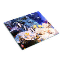 GLASPLATTE 60x52 cm Korallenriff - Champagner/Multicolor, Glas (60/52cm) - TULUP