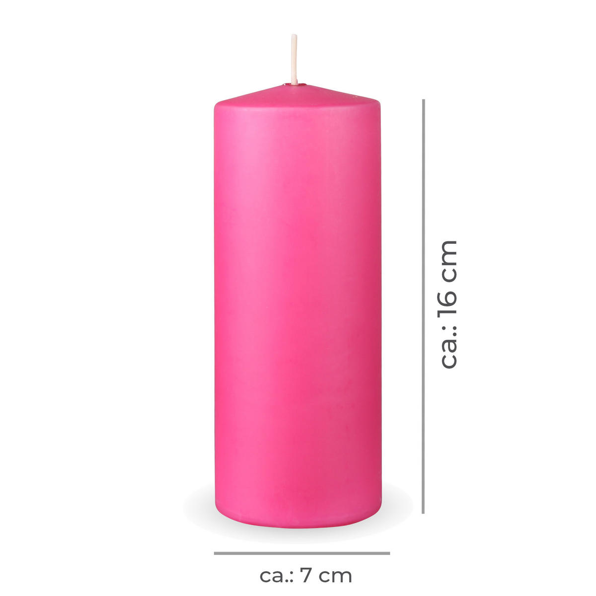 STUMPENKERZEN "Rosa", Größe Ø7cm x Höhe: 16 cm - Rosa, Naturmaterialien (7/16cm) - HS Candle