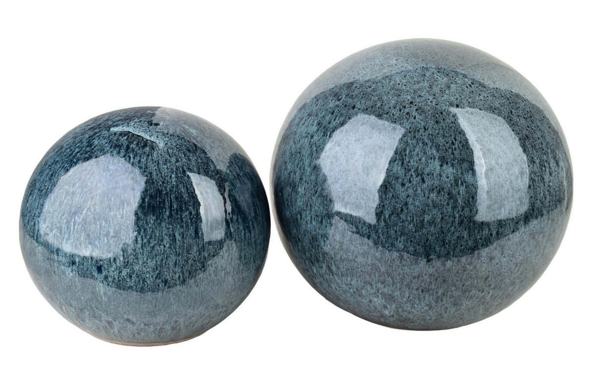 DEKOKUGEL Saggio blau 30/30/30 cm Keramik - Blau, Keramik (30/30/30cm) - Mondex