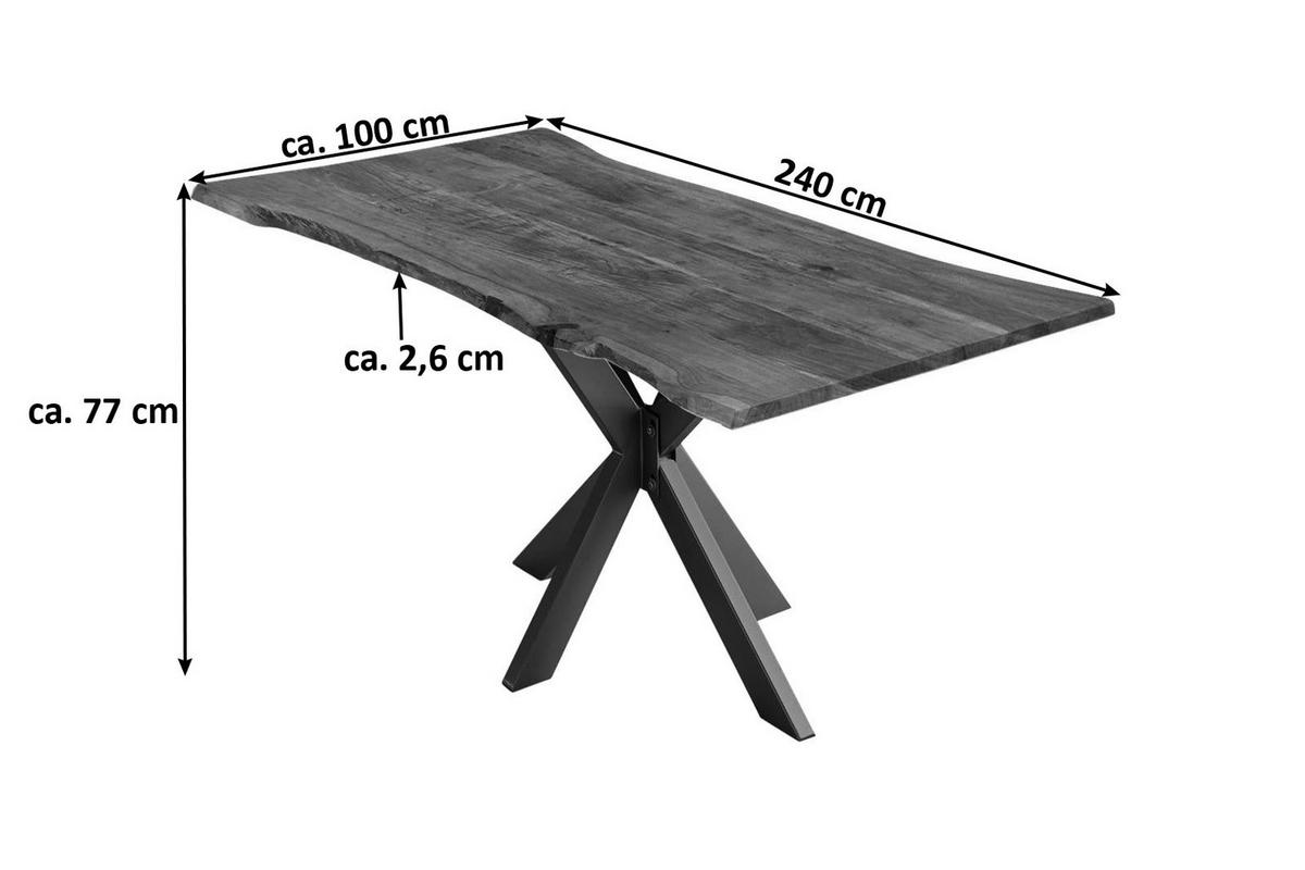 ESSTISCH HELENE - Schwarz/Braun, Holz/Metall (100/240/77cm) - SAM