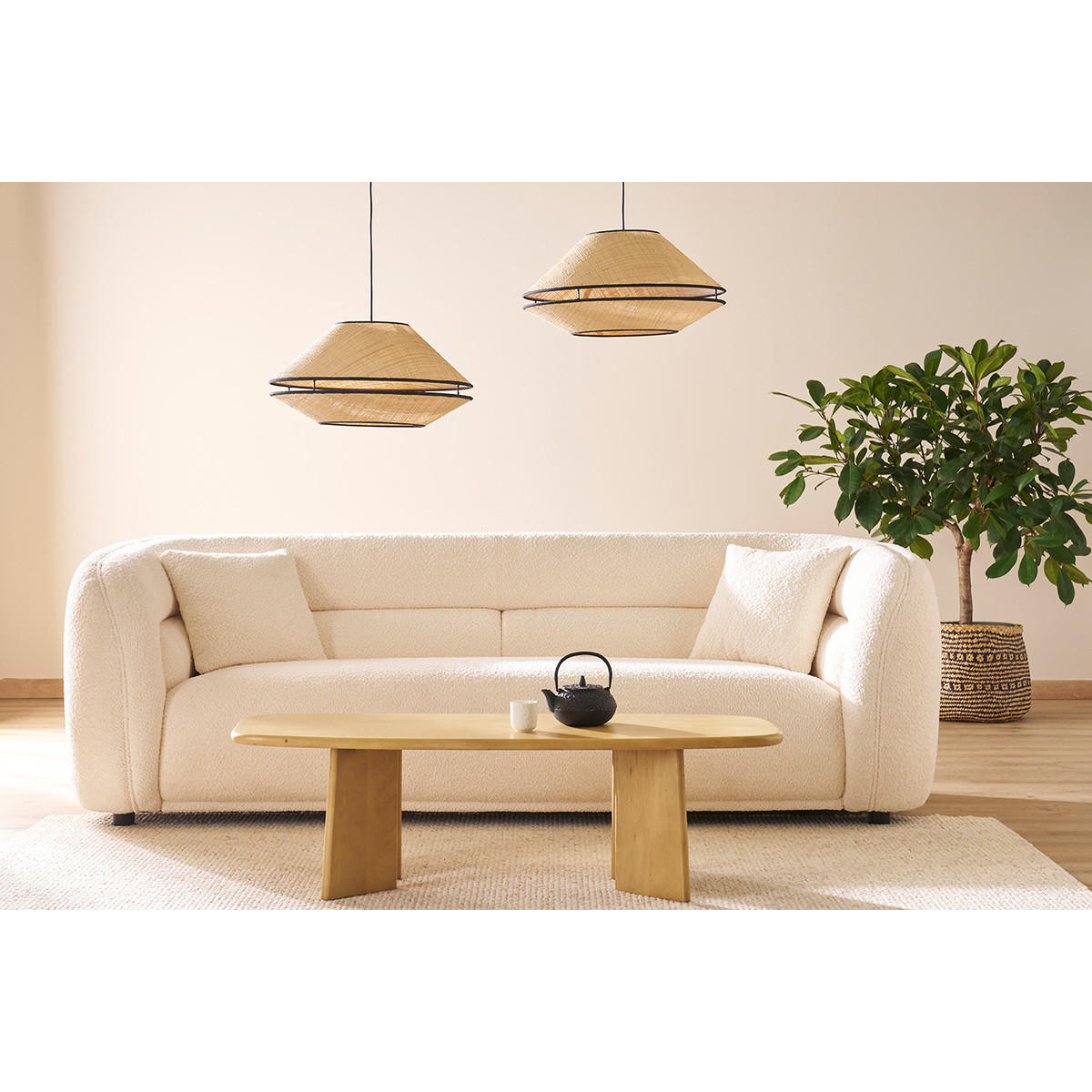 COUCHTISCH aus massivem gefärbtem Mangoholz L120 cm SOTA - Braun, Holz (120/45/35cm) - Miliboo