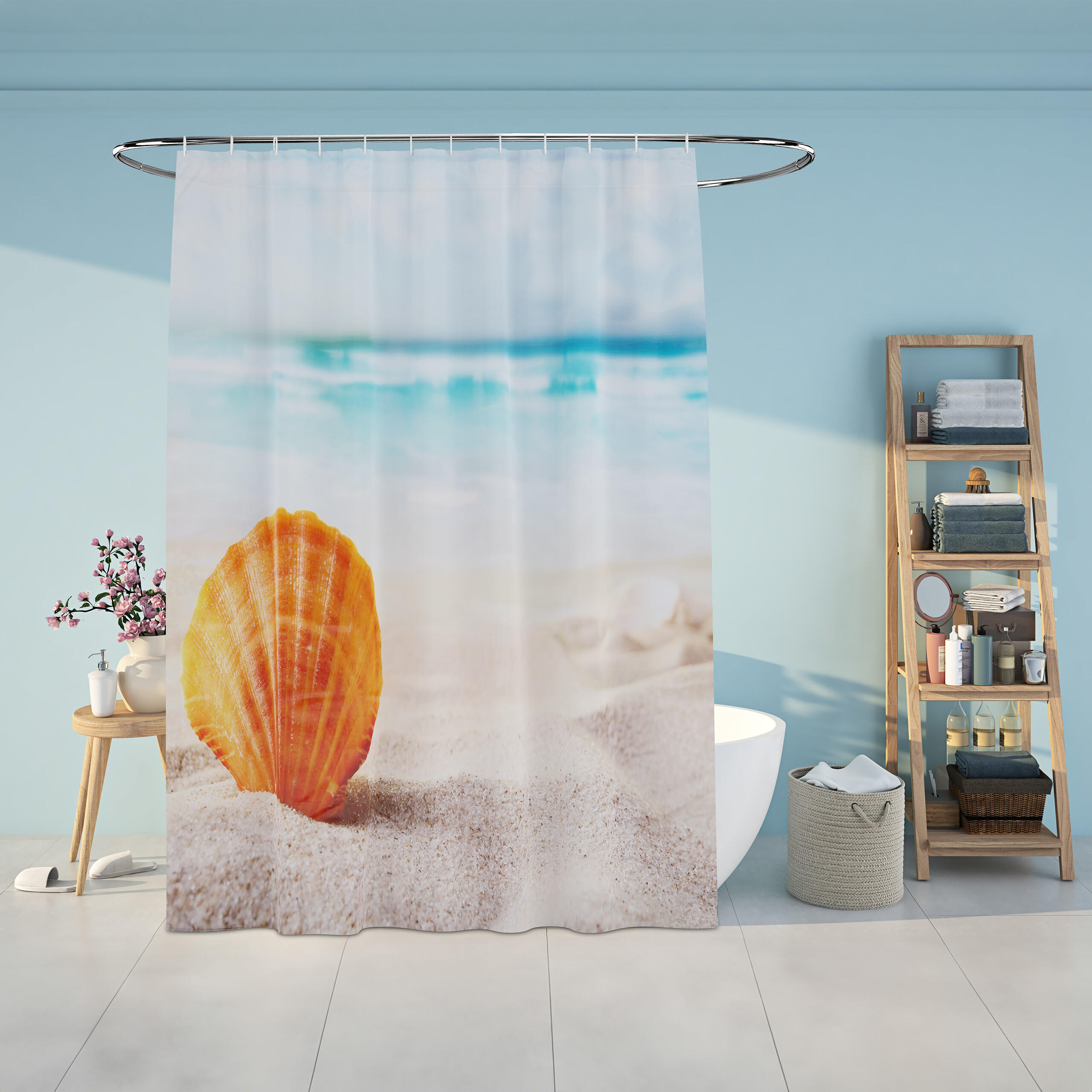 DUSCHVORHANG - Multicolor, Textil (180/0.1cm) - Relaxdays