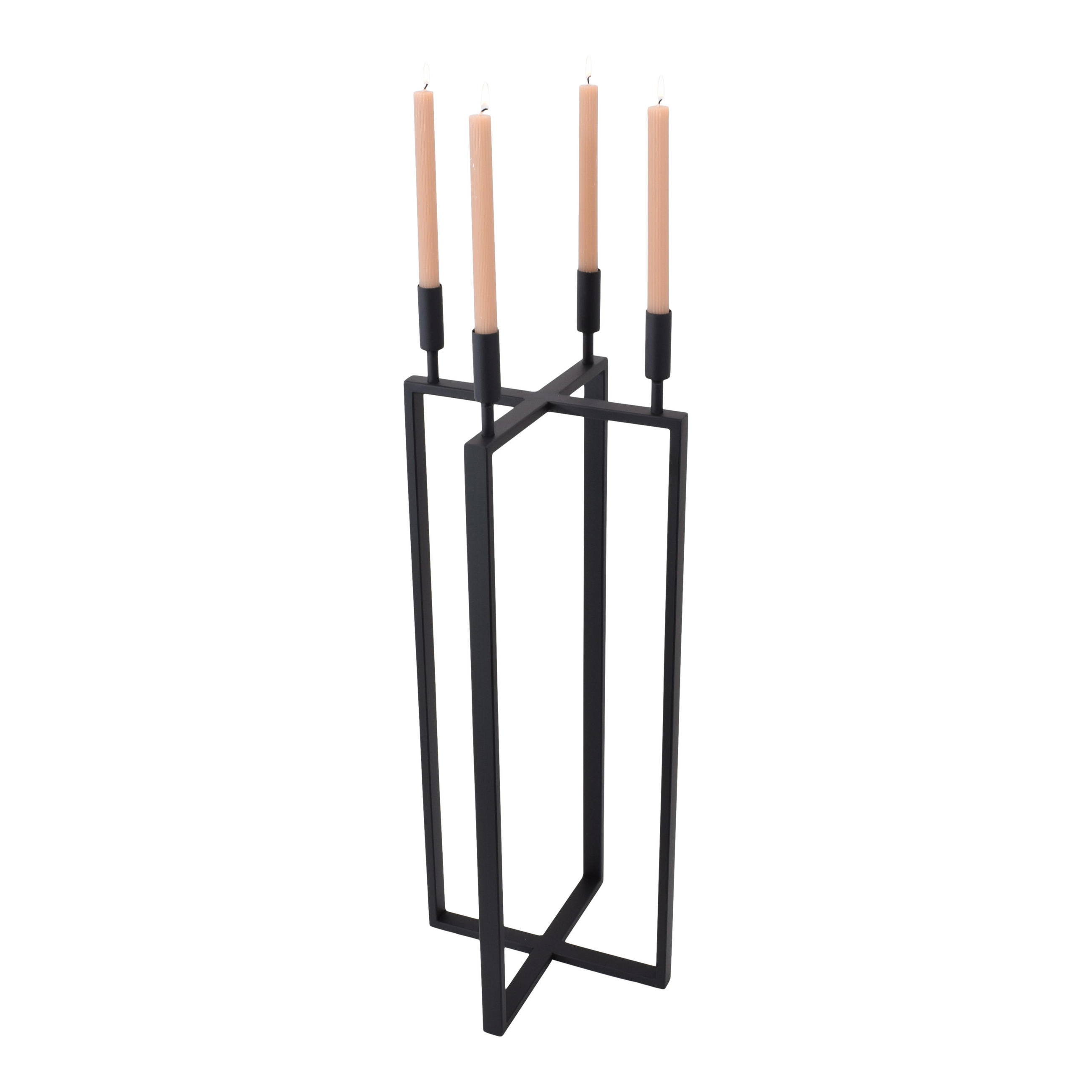 KERZENHALTER Birk - Schwarz, Metall (30/86/30cm) - LOFT42