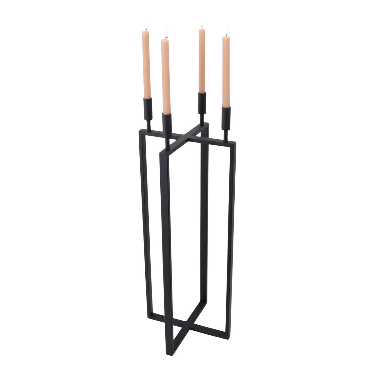 KERZENHALTER Birk - Schwarz, Metall (30/86/30cm) - LOFT42