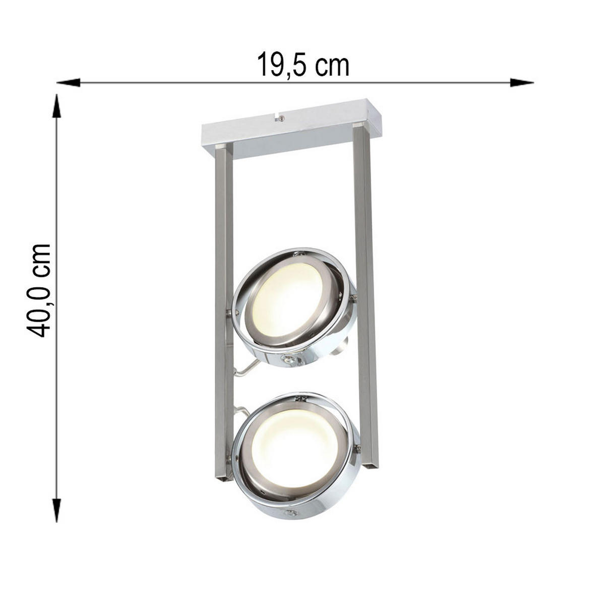 LED DECKENLEUCHTE BARONI Silber matt - Silberfarben, Glas (19.5/19.5/40cm) - Globo Lighting