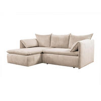 ECKSOFA mit Schlaffunktion - Ecke Links - Feincord - Beige - TEODORA - Beige, Textil (230/166cm) - Vente-Unique
