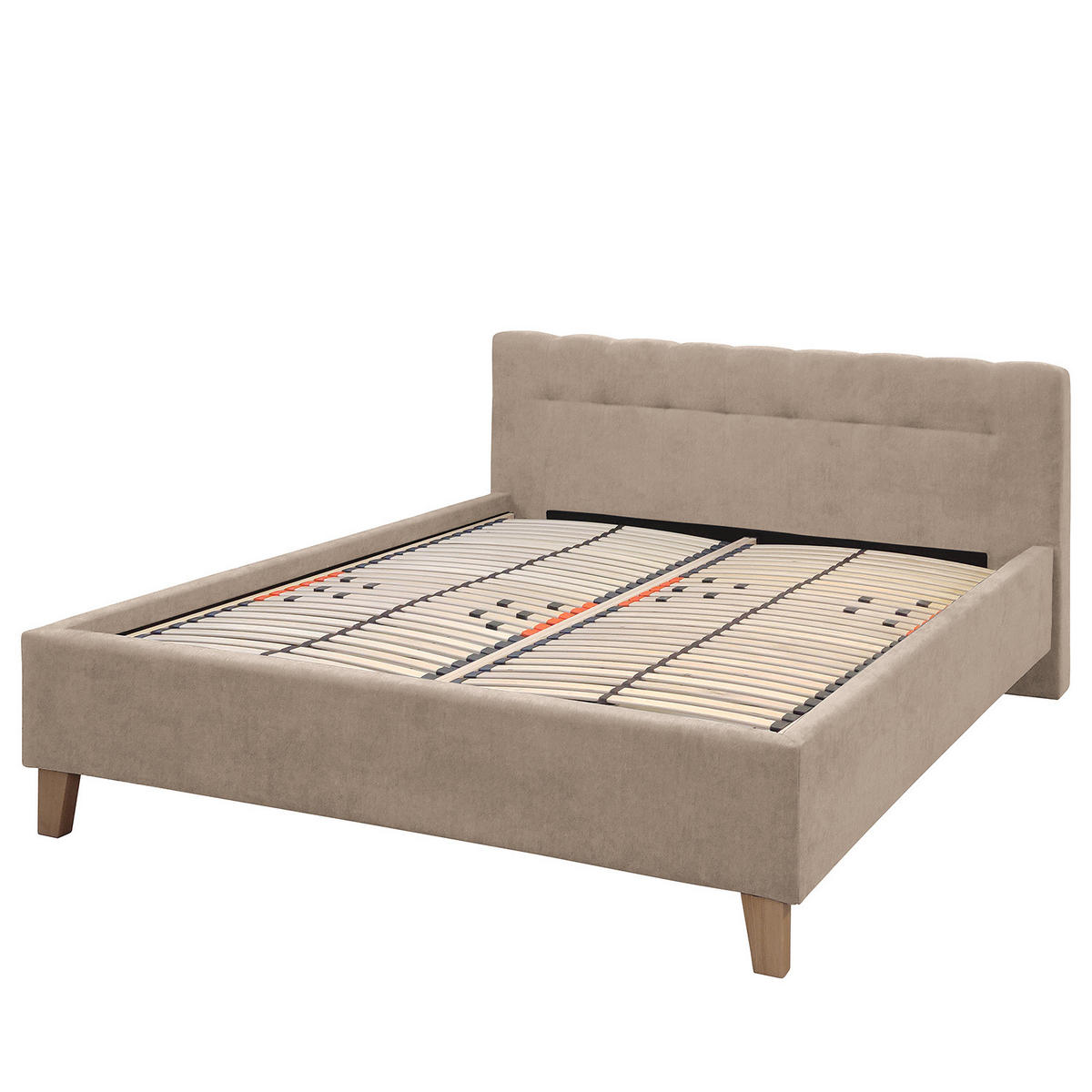 POLSTERBETT - Samt - Beige, Holz/Textil (180/200cm) - home24