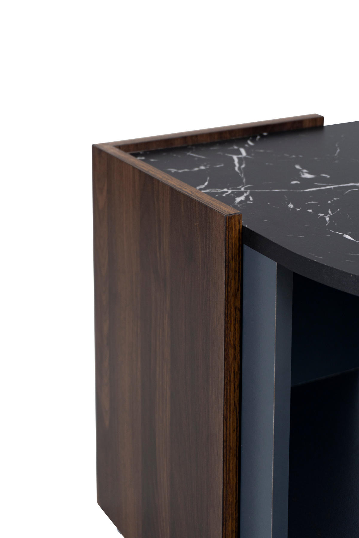 COUCHTISCH Schwarz/Nussbaumfarben 96,5/63/40 cm - Schwarz, Holzwerkstoff (63/96.5/40cm) - PANGIVO