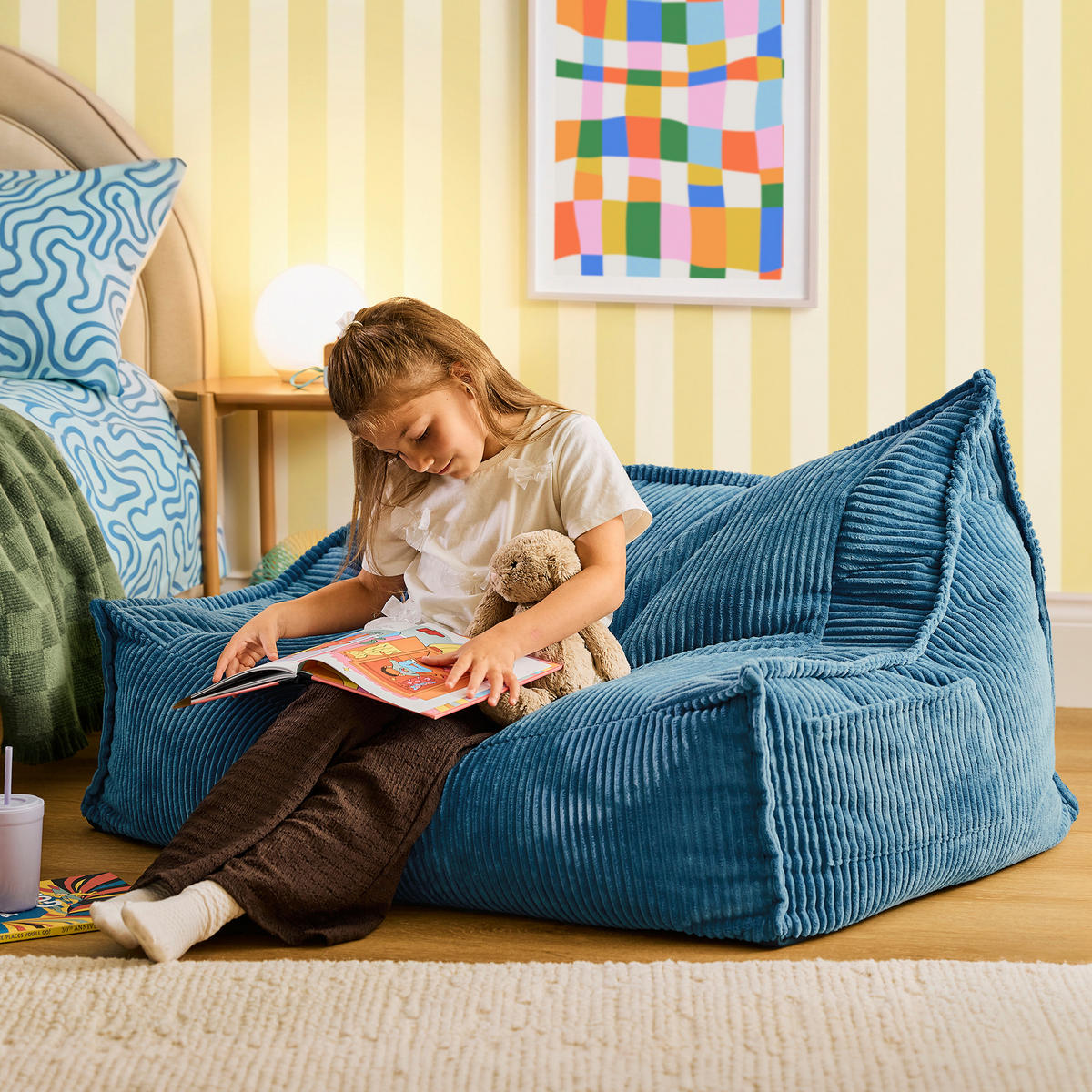 KINDERSITZSACK Sofa Francesco - Blau, Textil (107/60/67cm) - icon