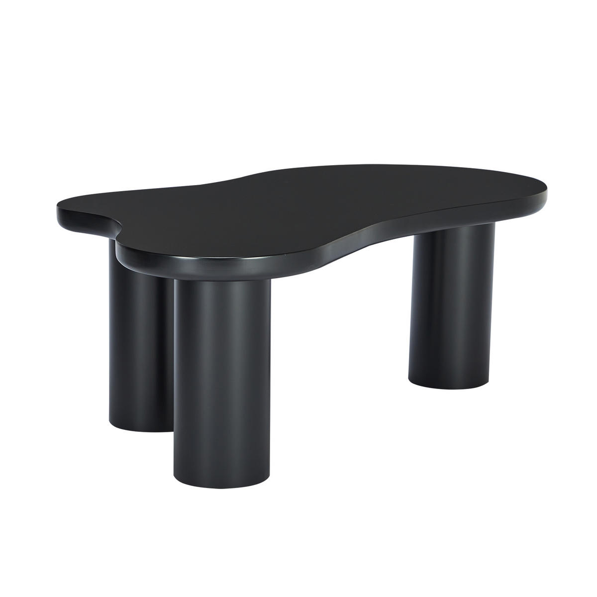 KONFERENČNÍ STOLEK 107 × 66 × 40,5 cm v černé barvě, ve tvaru oblaku, z MDF - černá, kompozitní dřevo/plast (66/107/40.5cm) - CHICFURN