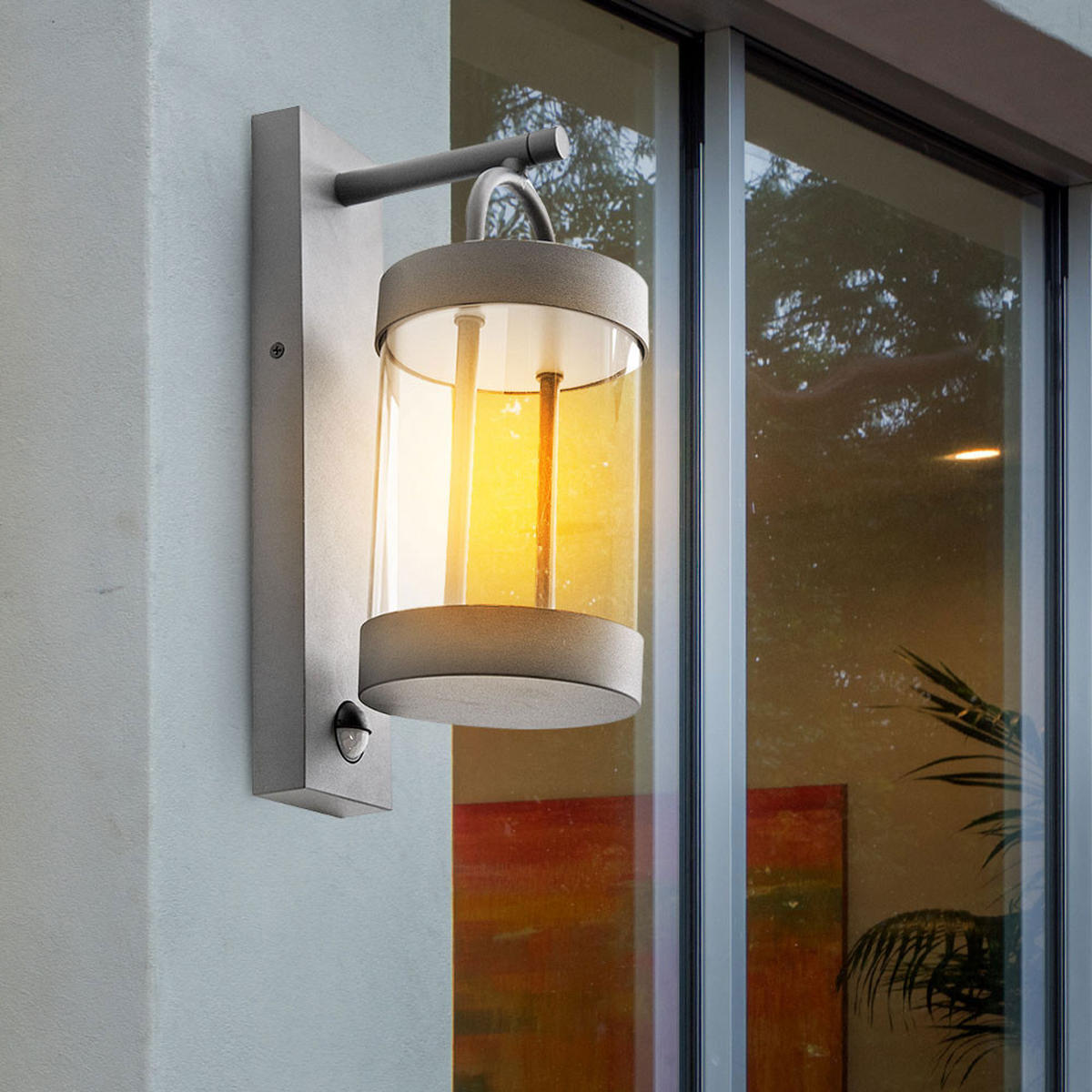 LED AUSSENWANDLAMPE Laterne Anthrazit Aluminium - Anthrazit, Glas (18.5/33/18.5cm) - Nowa