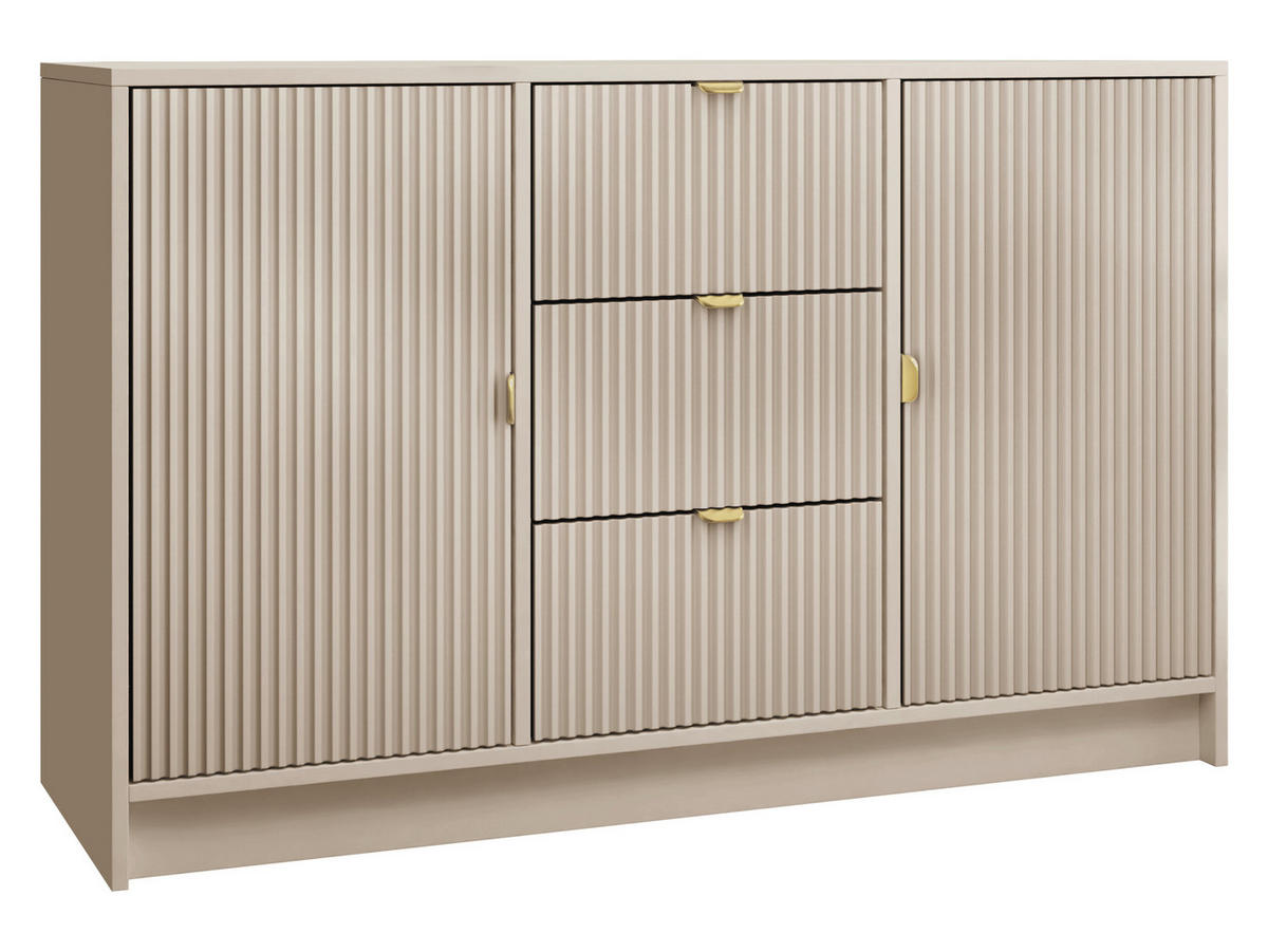 SIDEBOARD Tireno - Sandfarben/Goldfarben, Holzwerkstoff/Metall (118/75/40cm) - MIRJAN24