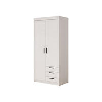 KLEIDERSCHRANK Elena 2D3S - Schwarz/Weiß, Holzwerkstoff/Kunststoff (90/191/53cm) - MIRJAN24