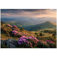 FOTOTAPETE Berge Landschaft Grün 250x175 cm - Multicolor, Papier (250/175cm) - Wallarena