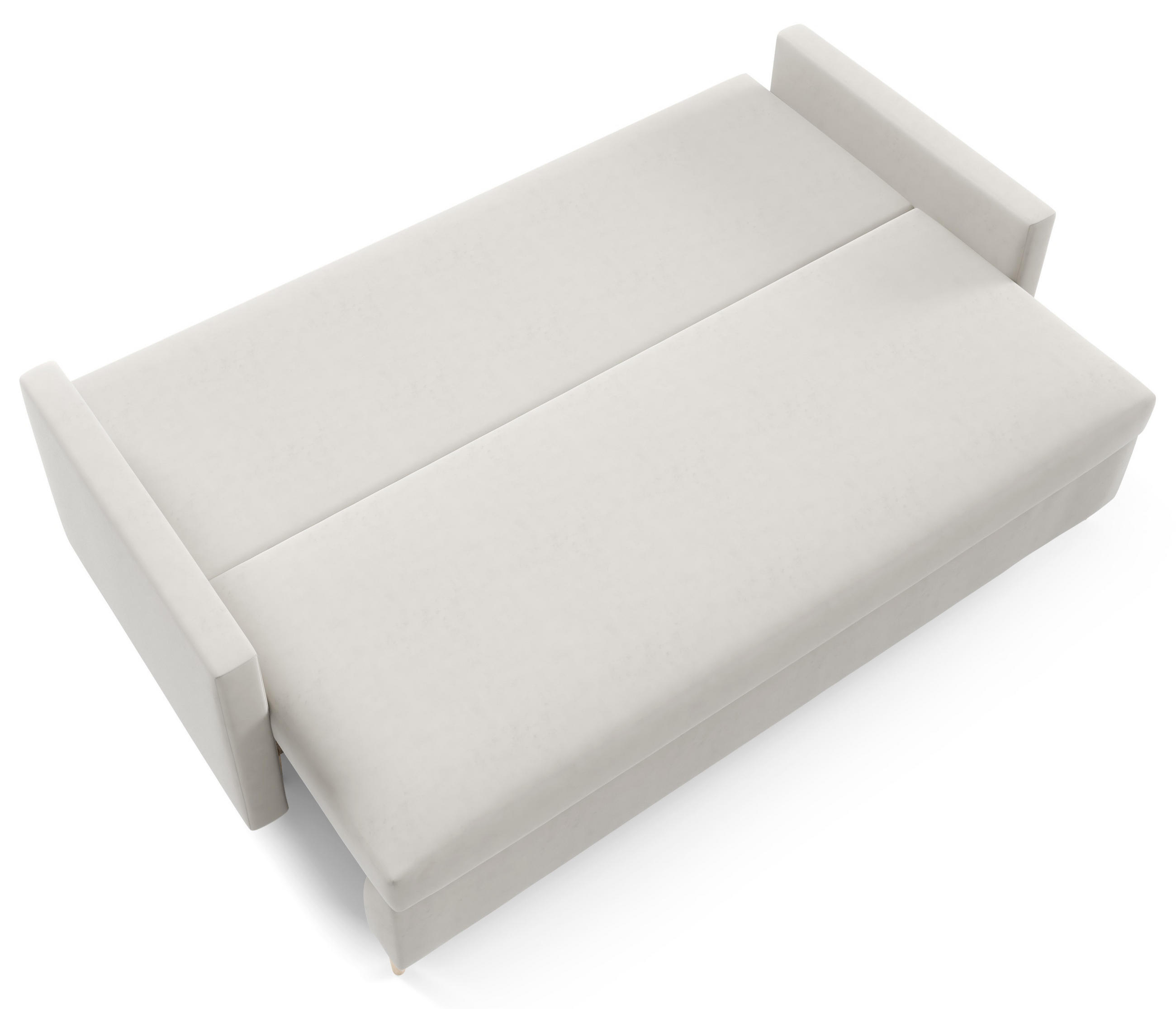 SCHLAFSOFA ARO, Sofa mit Schlaffunktion und Bettkasten, Veloursstoff, Frabe: Beige - Beige, Textil (217/100/87cm) - Sepro Meble