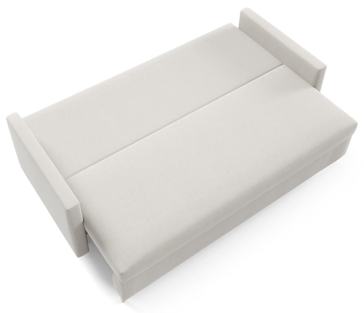 SCHLAFSOFA ARO, Sofa mit Schlaffunktion und Bettkasten, Veloursstoff, Frabe: Beige - Beige, Textil (217/100/87cm) - Sepro Meble