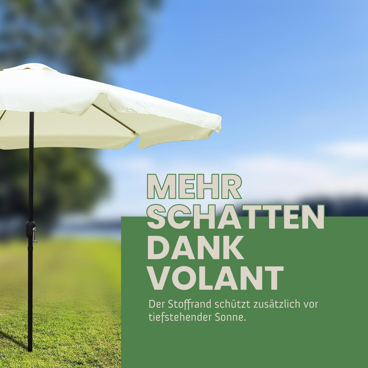 GARTENSCHIRM ⌀ 300cm Aluminium mit Kurbel - Creme, Metall (300/300cm) - Bestlivings