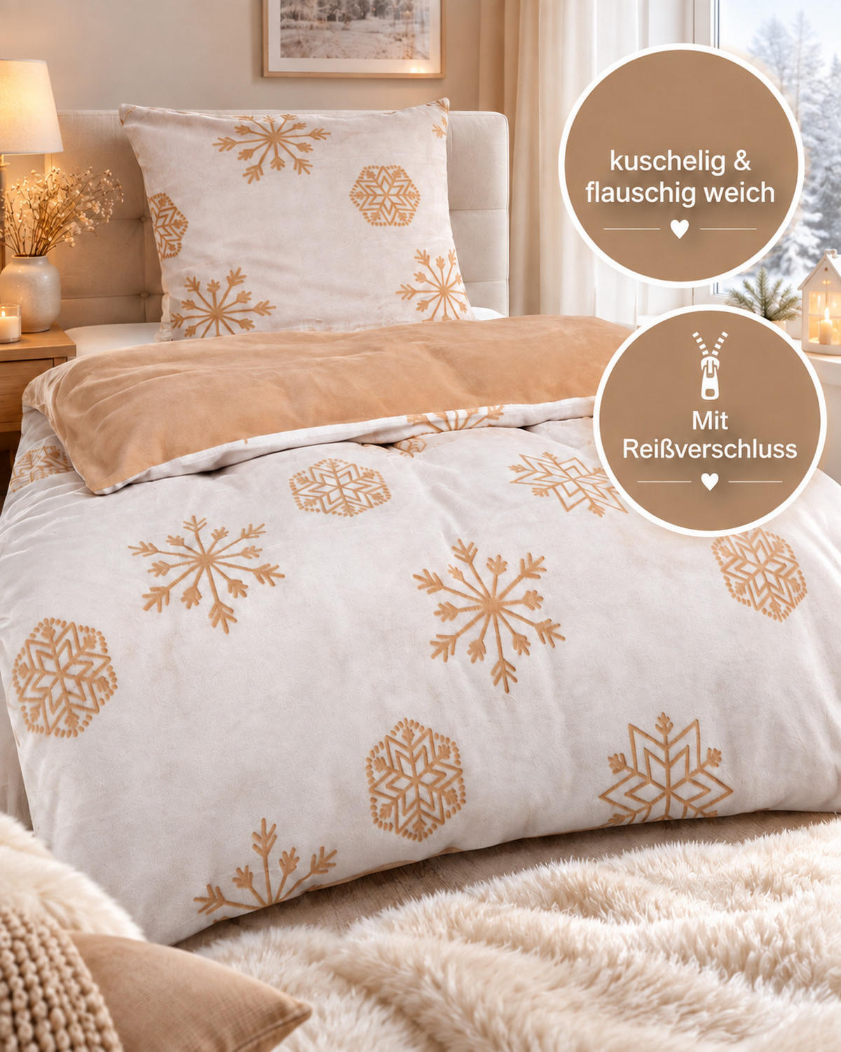 BETTWÄSCHE Cashmere Touch 135x200 cm Beige - Beige, Textil (135/200cm) - TiborTex