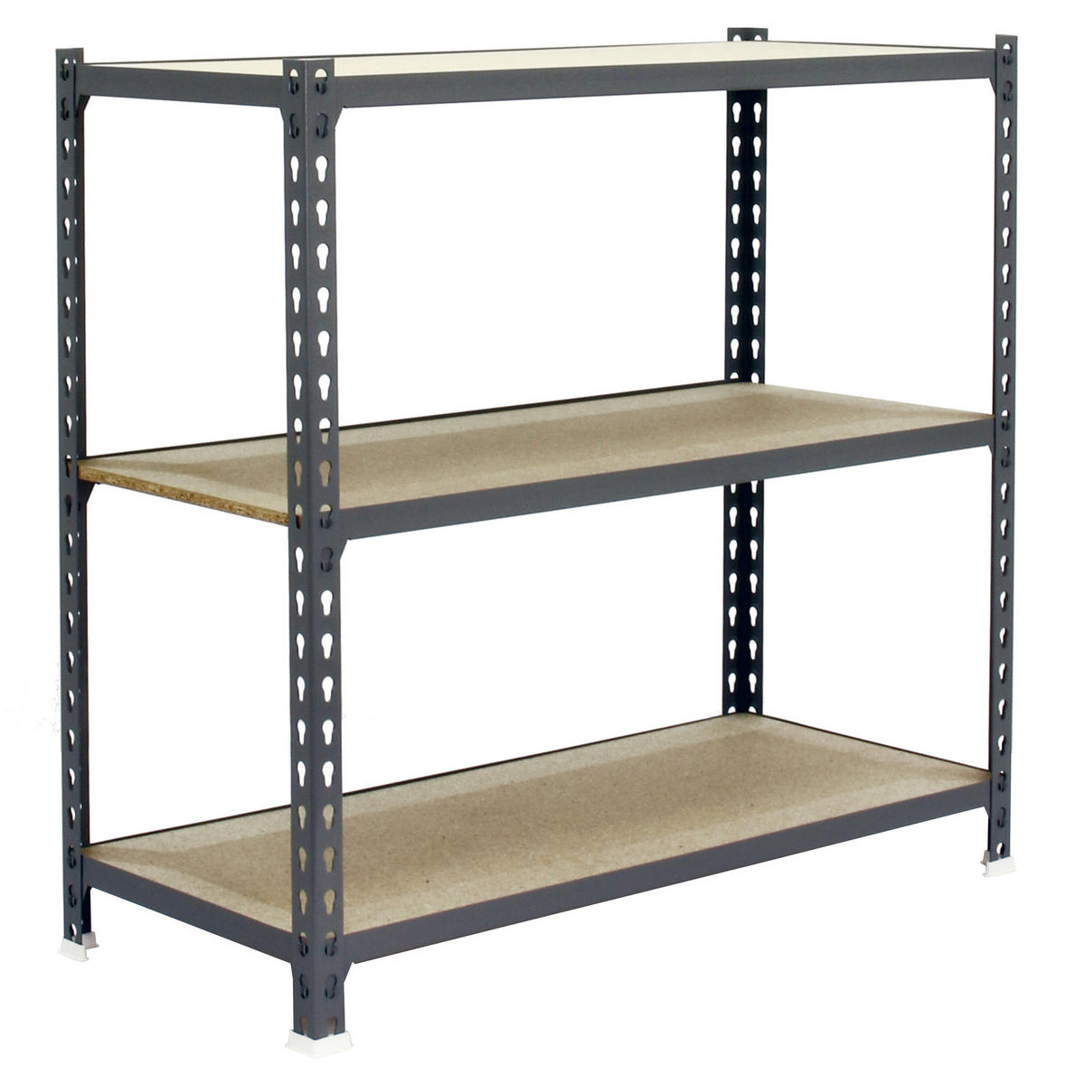 SCHWERLASTREGAL Small Muli HxBxT 100 x 80 x 40 cm 3 Fachböden Fachlast 150 kg Grau - Grau, Metall (80/100/40cm) - PROREGAL