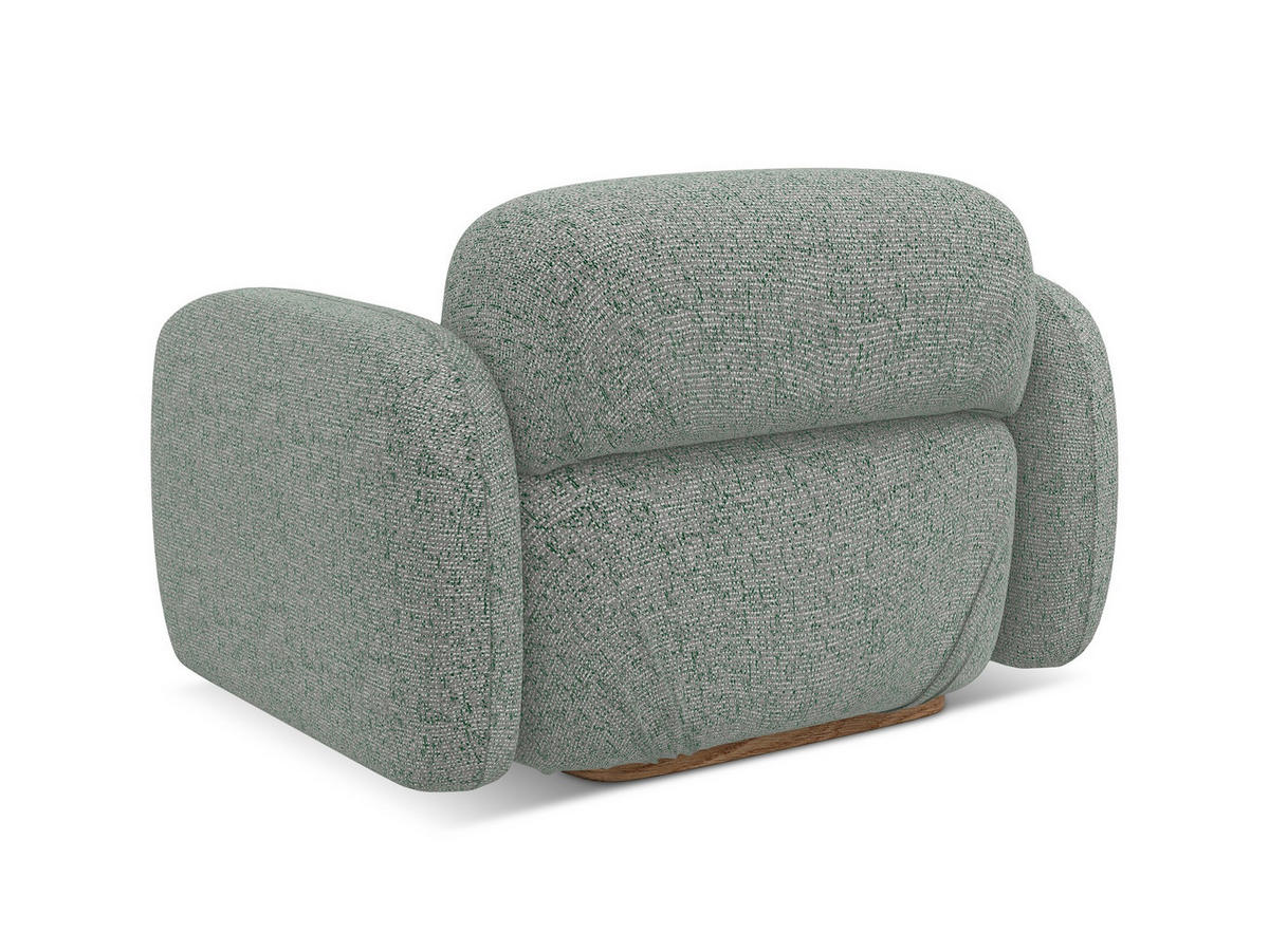 SESSEL Strukturstoff Stoff Grün - Braun/Hellgrün, Holz/Textil (110/73/95cm) - Makamii