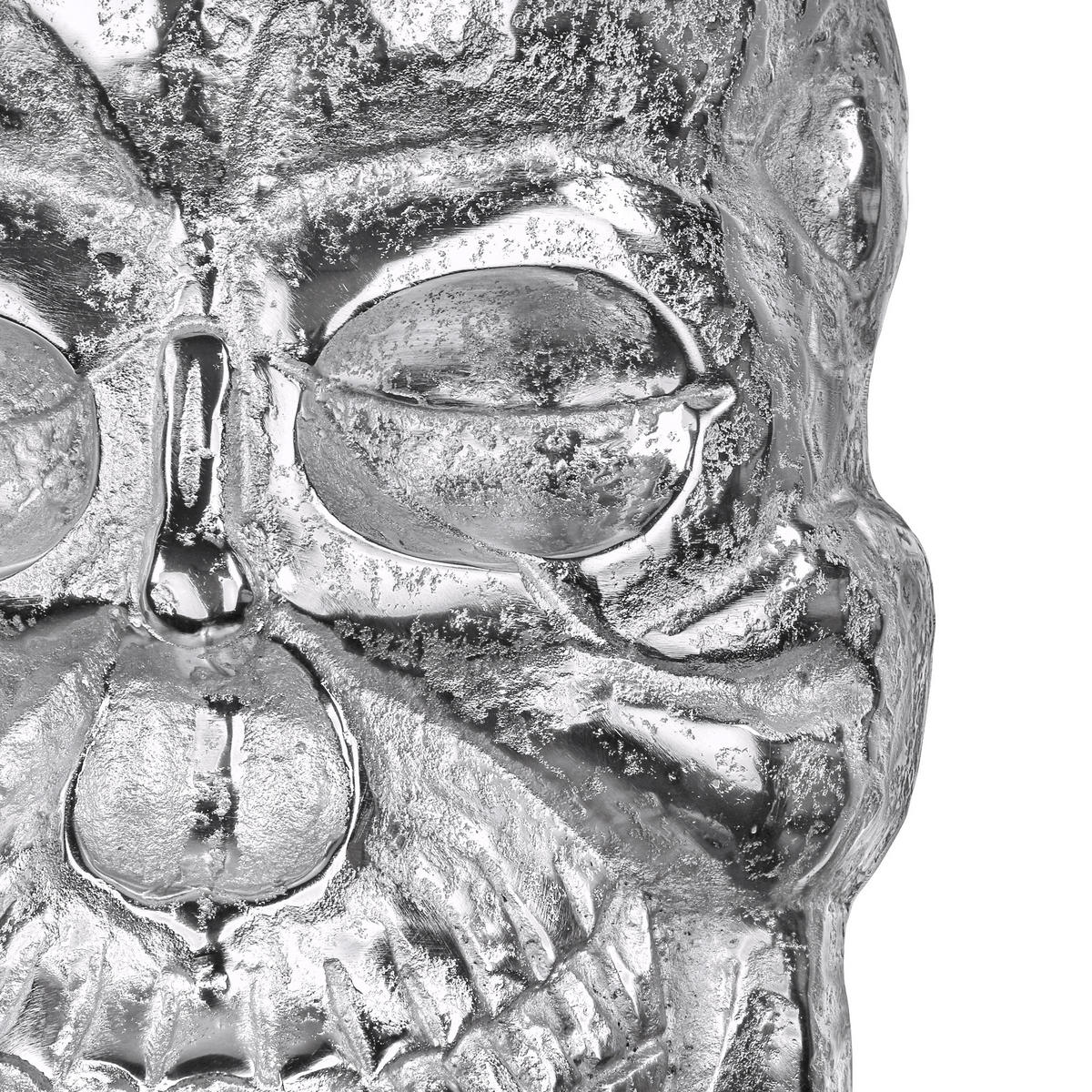 DEKO TOTENKOPF 42x30 cm Silber aus Aluminium mit Nickel Finish - Silberfarben, Metall (30/42/42cm) - WOMO-DESIGN